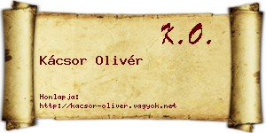 Kácsor Olivér névjegykártya