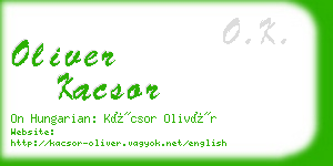 oliver kacsor business card